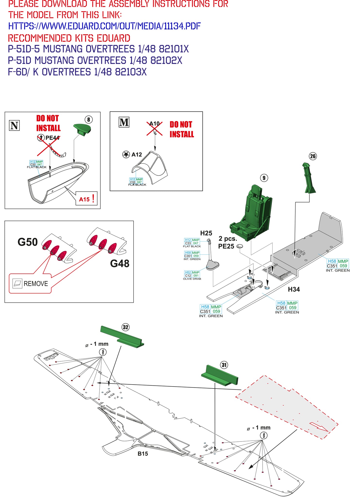 Piper PA-48 Enforcer (model 1983) conversion set for Eduard kit P-51D 1/48 scale