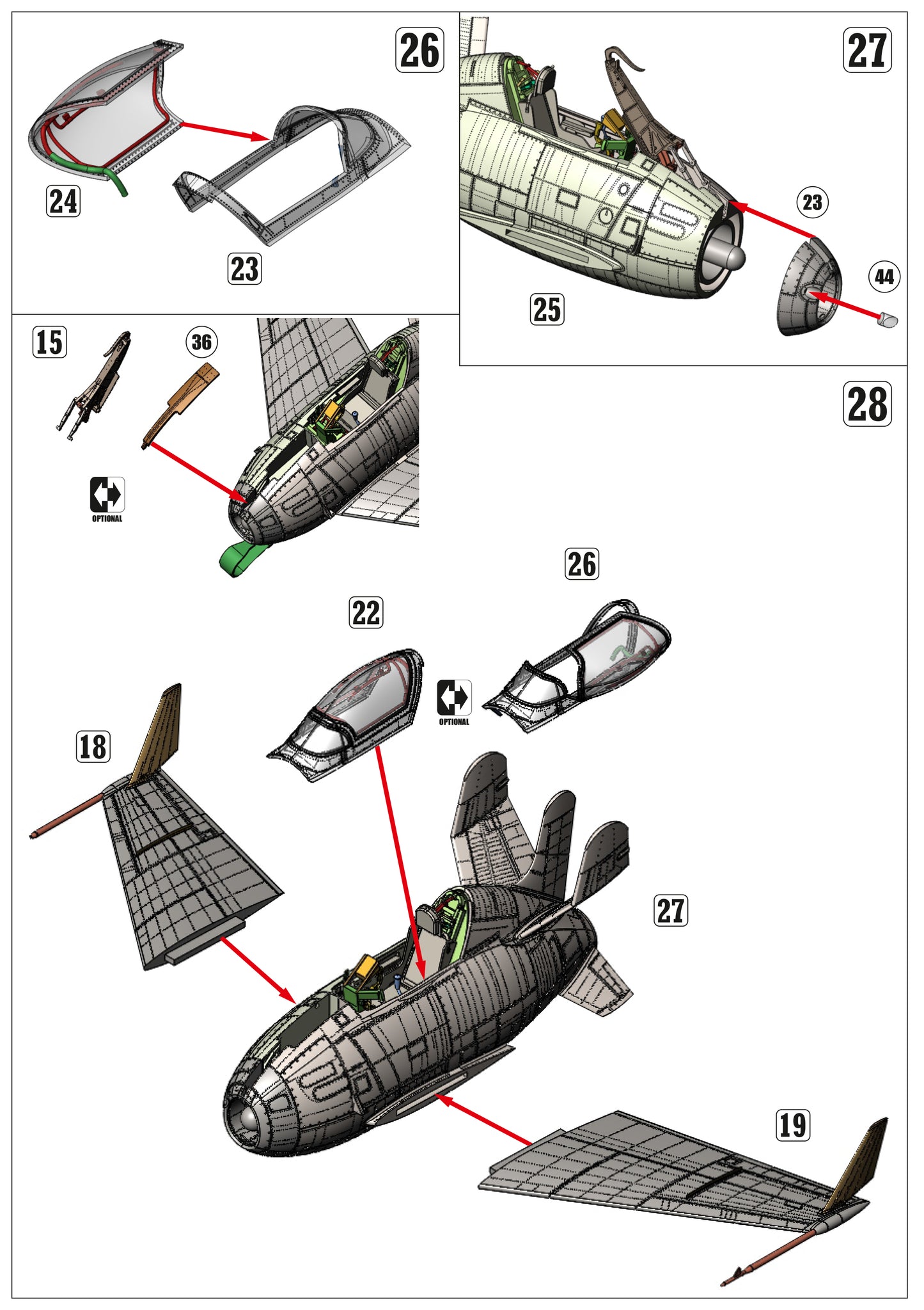 McDonnell XF-85 Goblin model kit, 1/32 scale