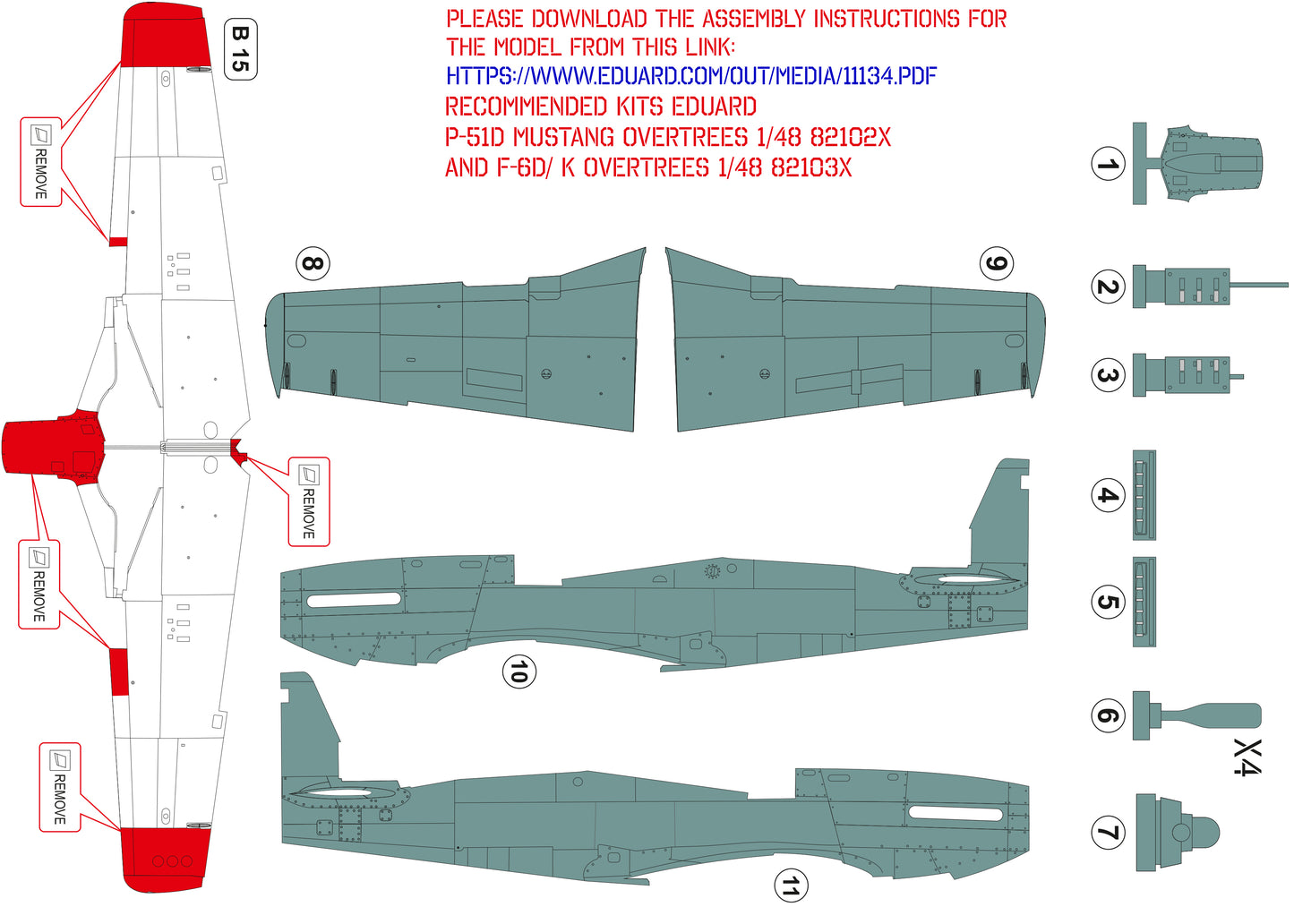 P-51D Racing Aircraft Anson Johnson conversion set for Eduard kit P-51D 1/48