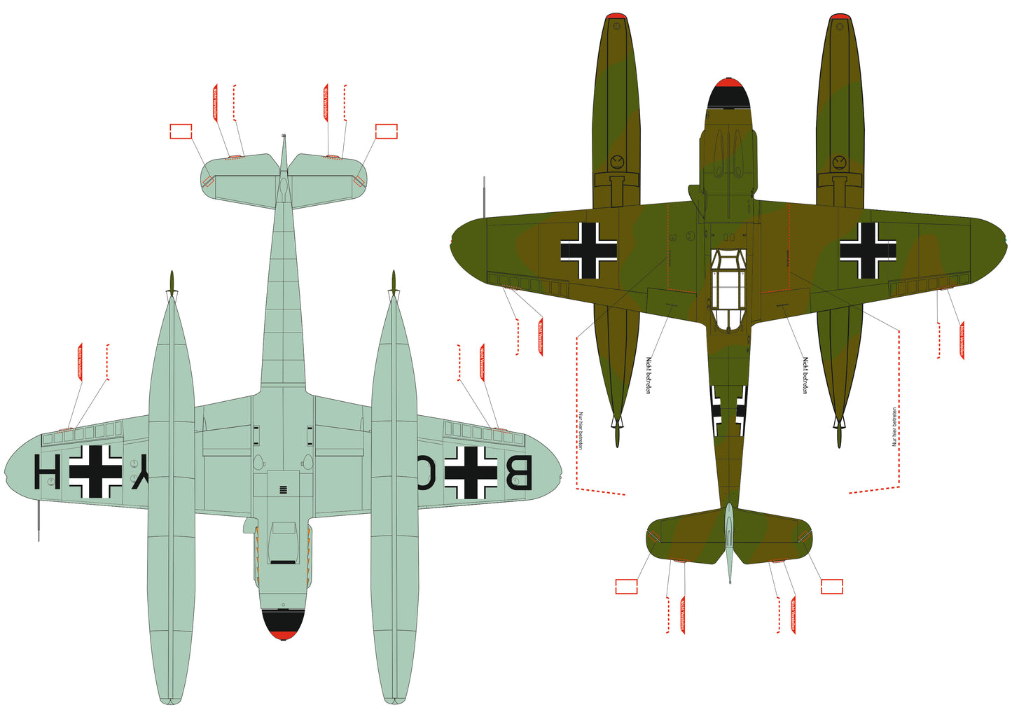 Messerschmitt Bf 109W 1/48 scale Conversion set for Eduard kit Bf 109F