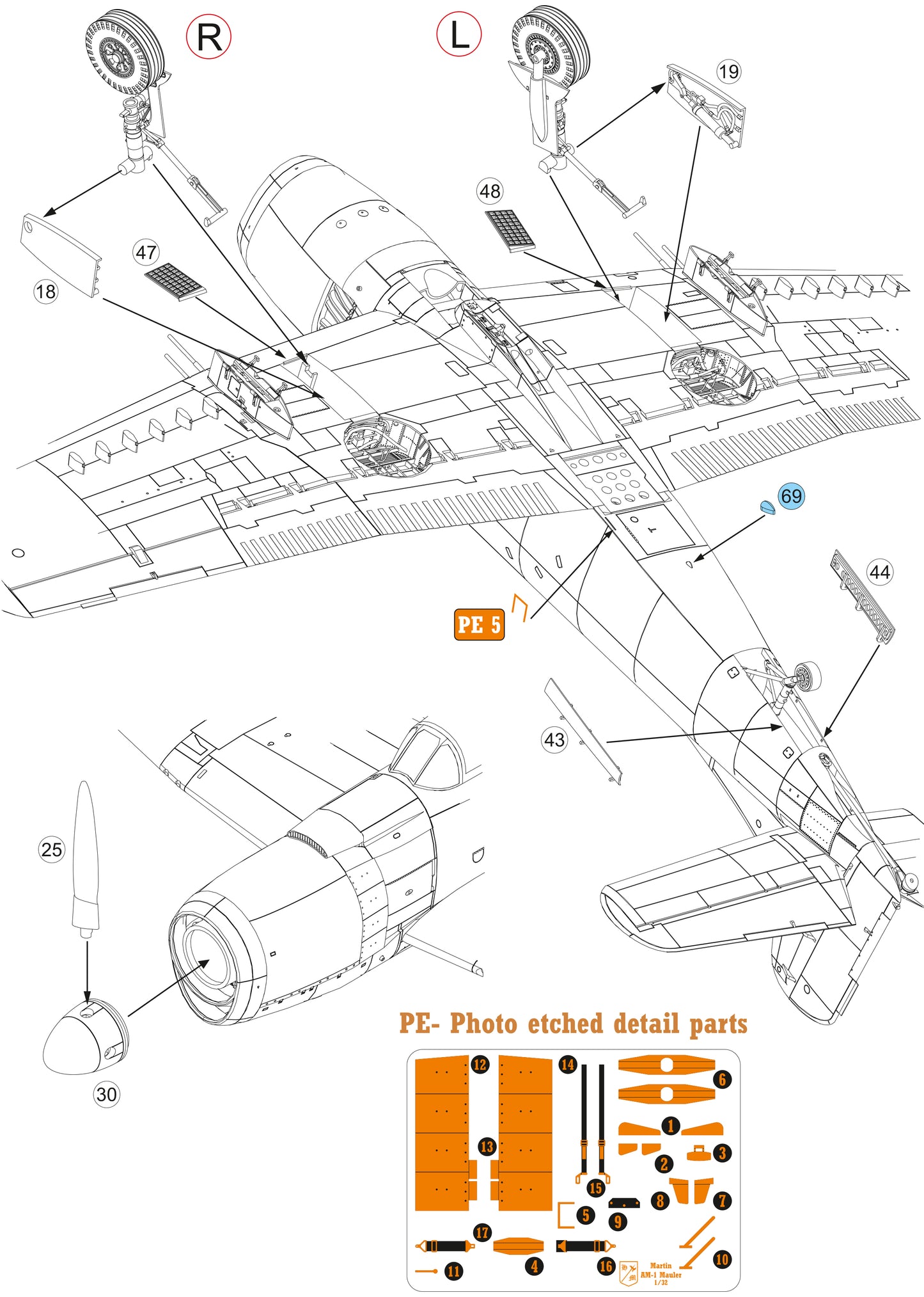 Martin AM-1 Mauler model kit, 1/32 scale