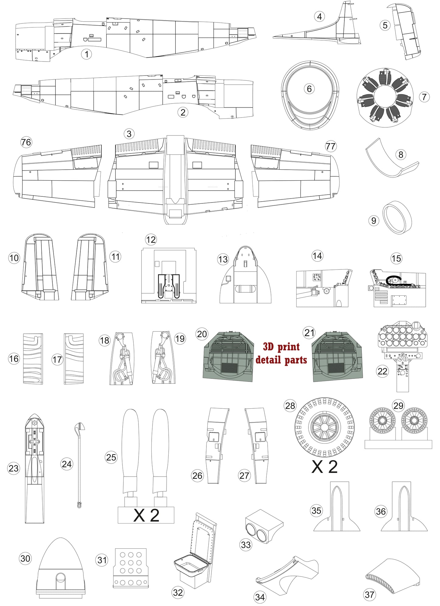 Martin AM-1 Mauler model kit, 1/32 scale