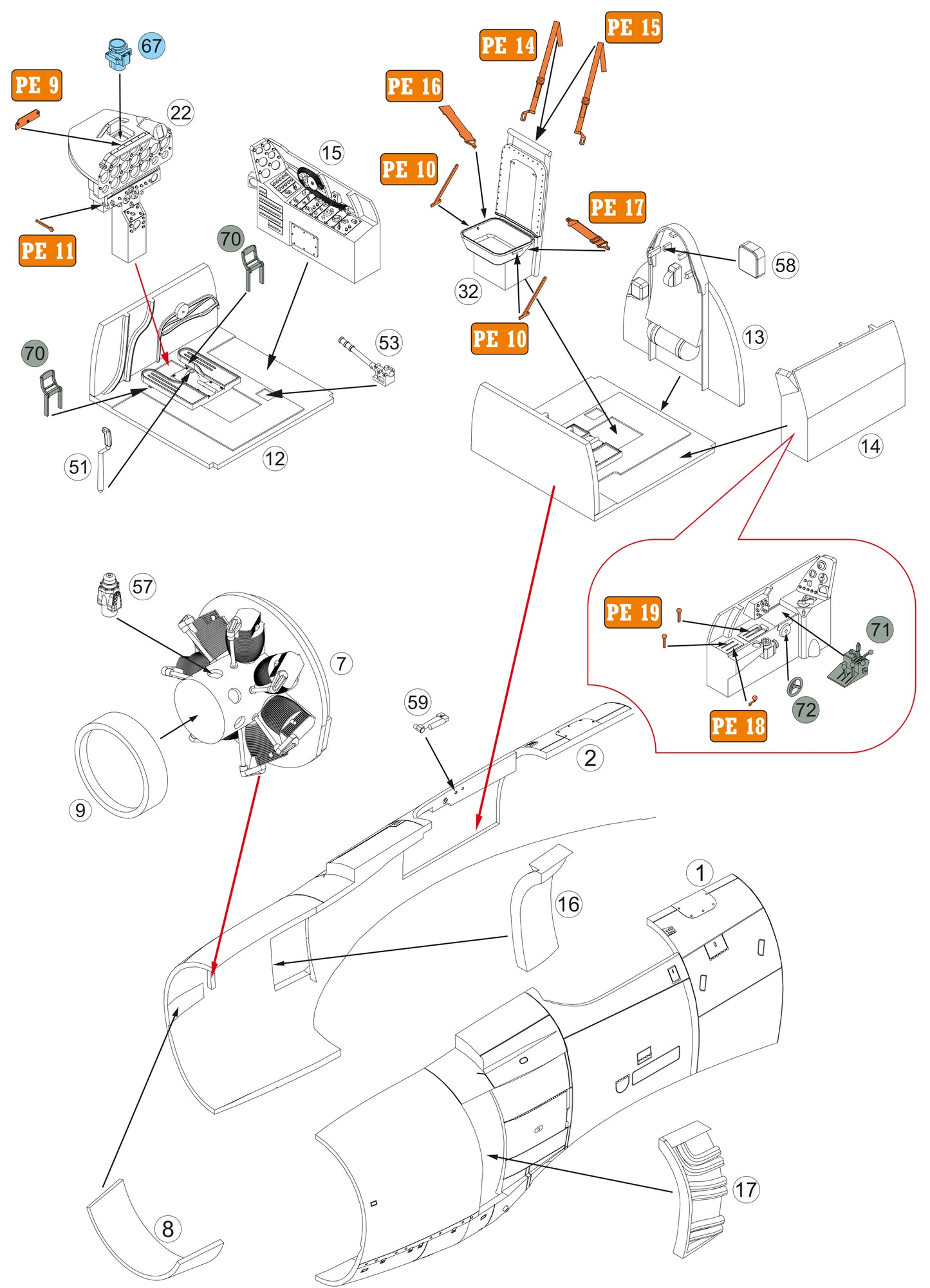 Martin AM-1 Mauler model kit, 1/48 scale