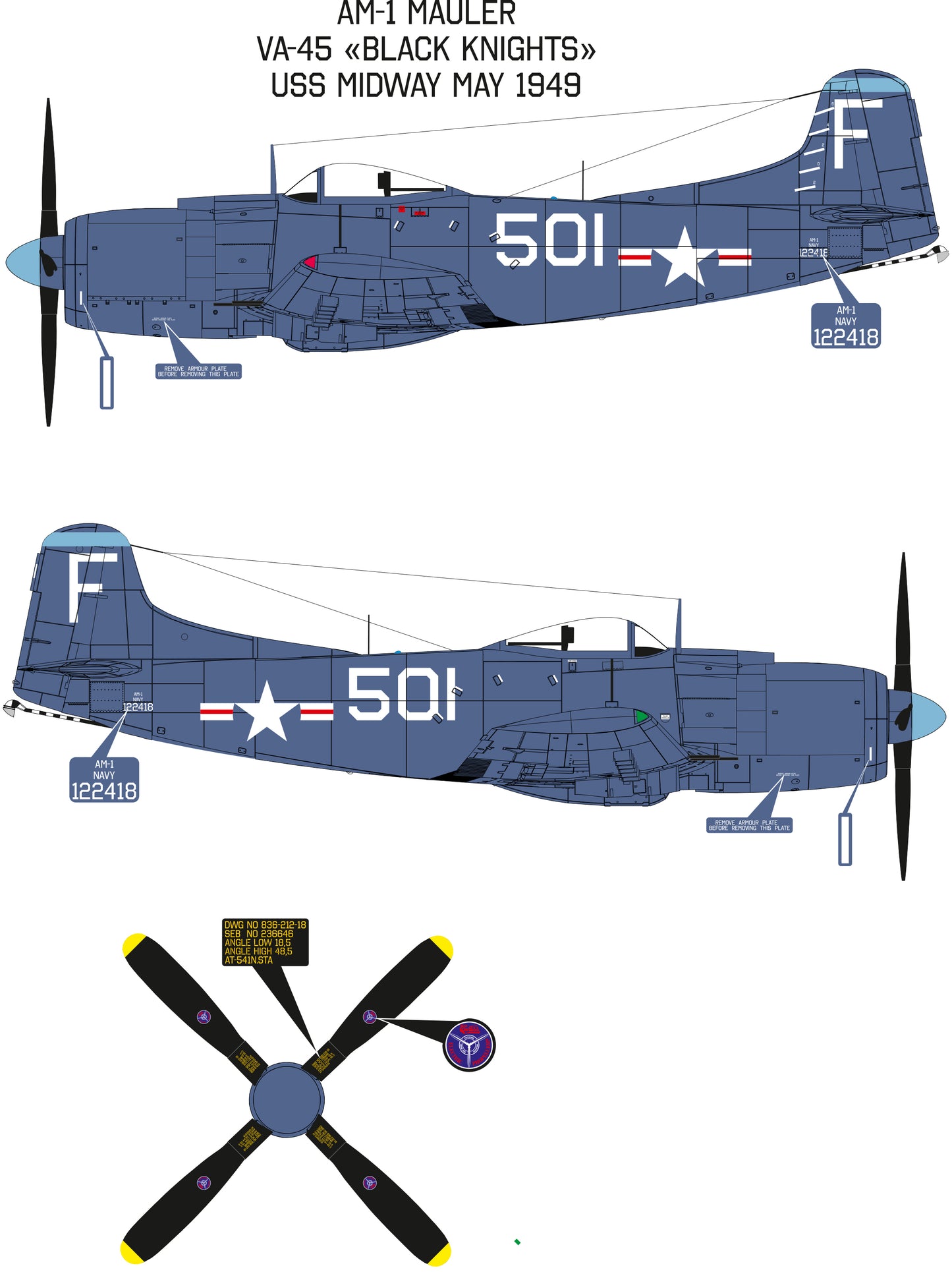 Martin AM-1 Mauler model kit, 1/48 scale