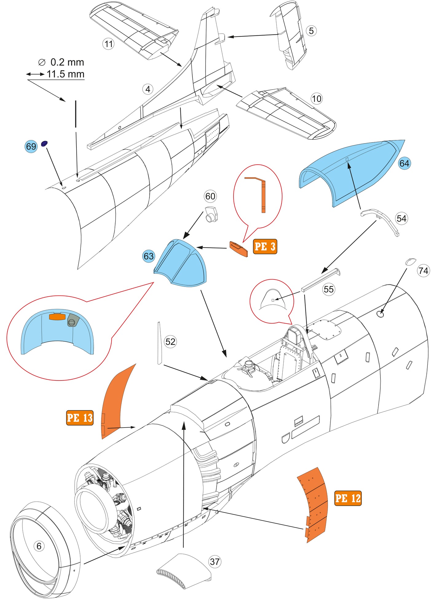 Martin AM-1 Mauler model kit, 1/48 scale