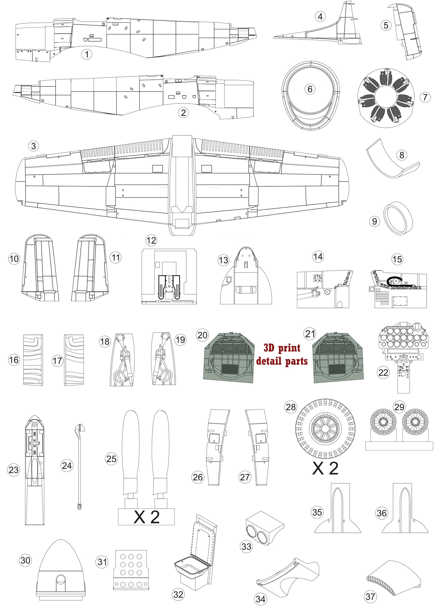 Martin AM-1 Mauler model kit, 1/48 scale