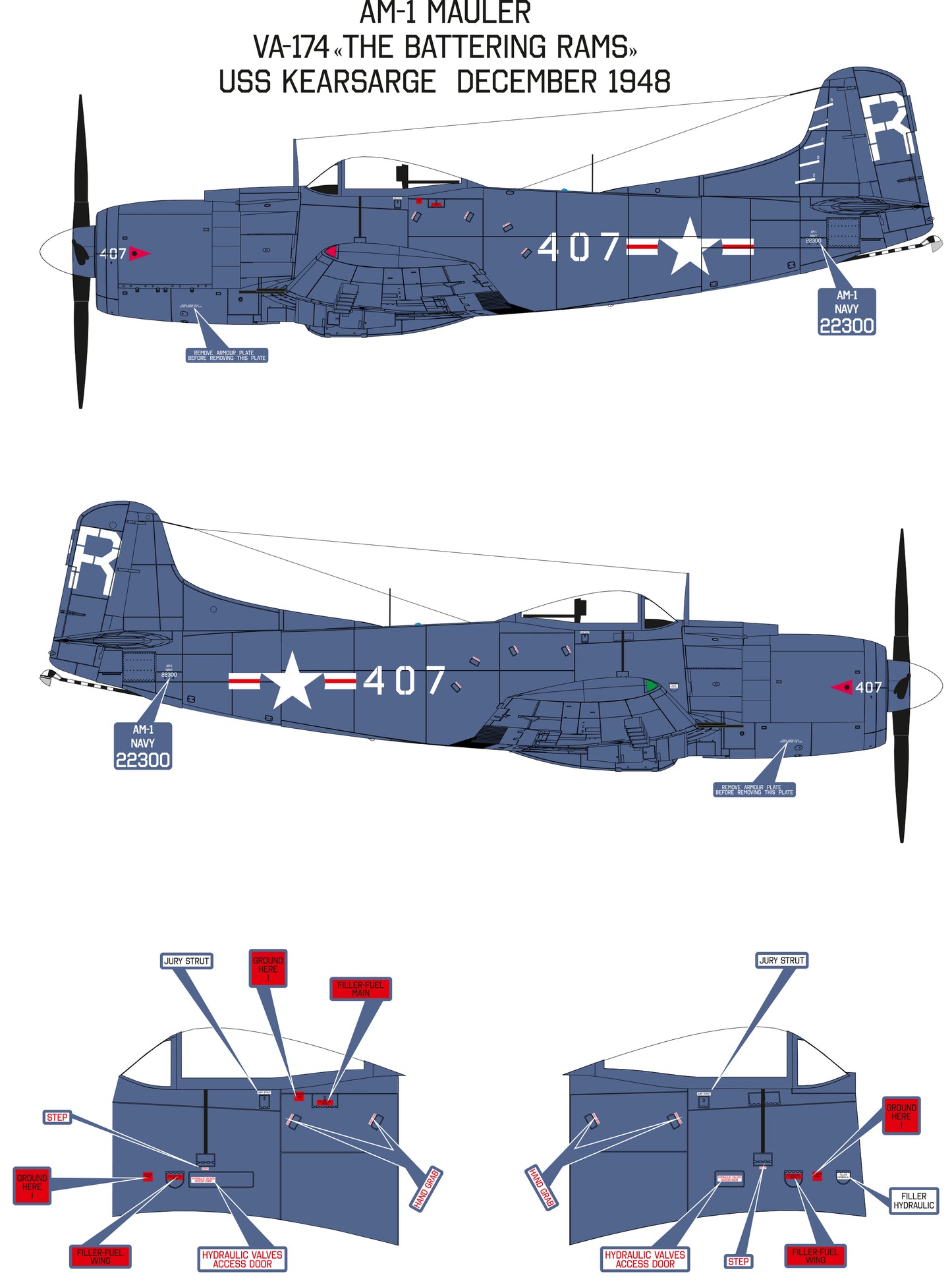 Martin AM-1 Mauler model kit, 1/48 scale