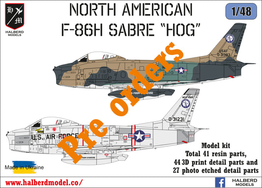 F-86H Sabre “HOG” model kit, 1/48 scale