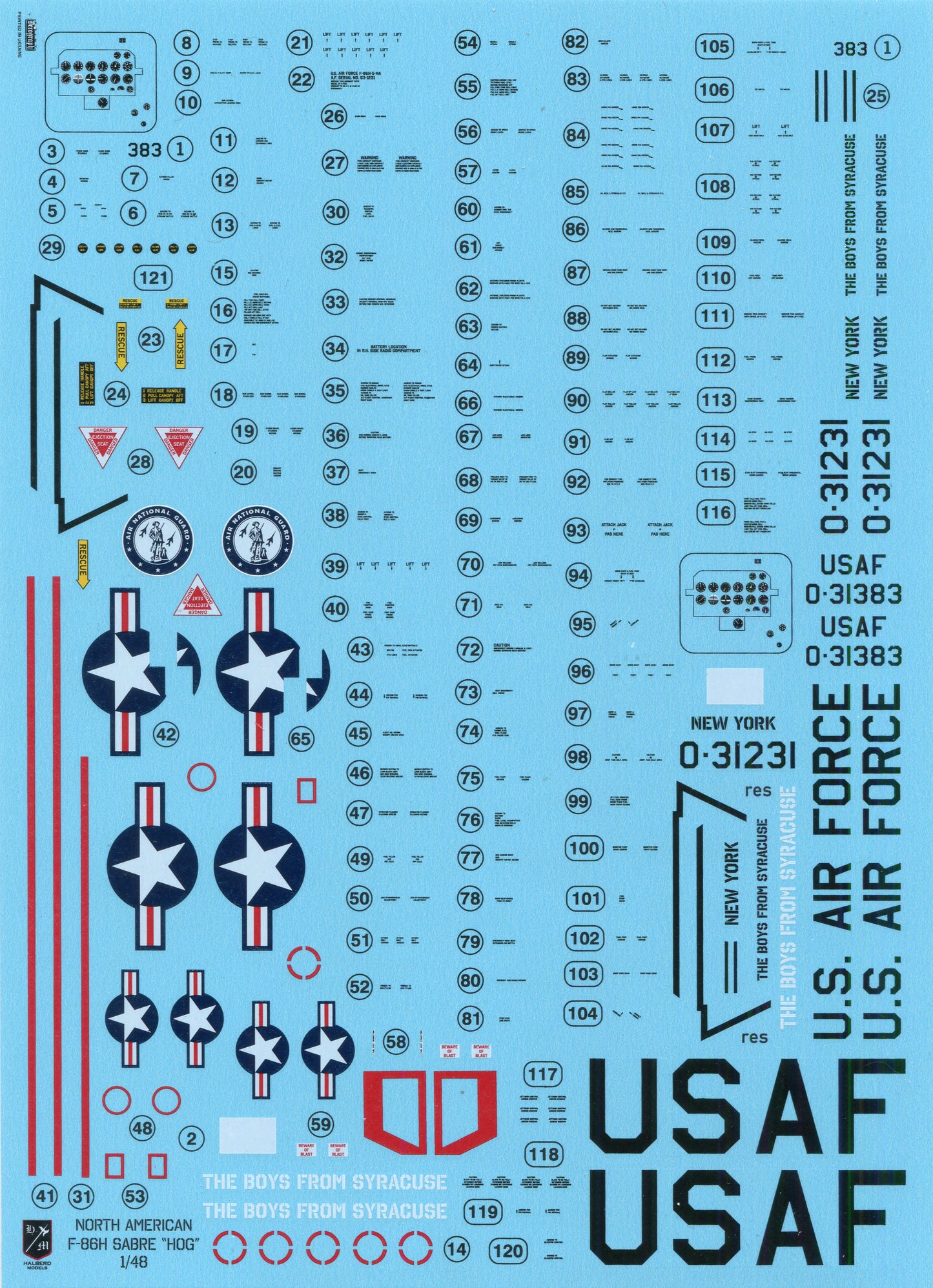 F-86H Sabre “HOG” model kit, 1/48 scale