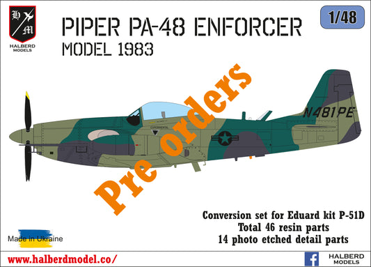 Piper PA-48 Enforcer (model 1983) conversion set for Eduard kit P-51D 1/48 scale
