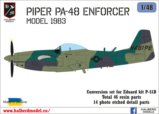 Piper PA-48 Enforcer (model 1983) conversion set for Eduard kit P-51D 1/48 scale
