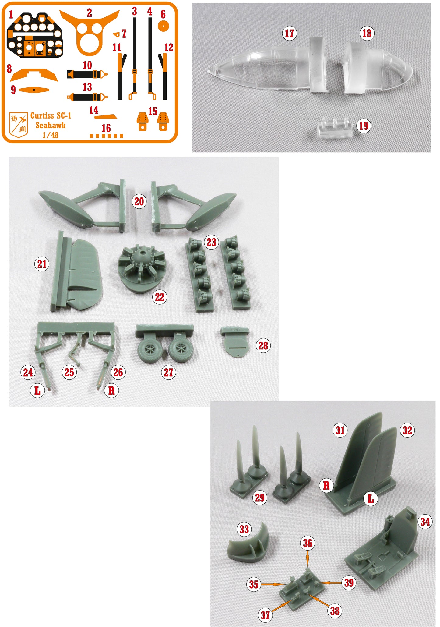 Curtiss SC-1 Seahawk 1/48 scale model kit