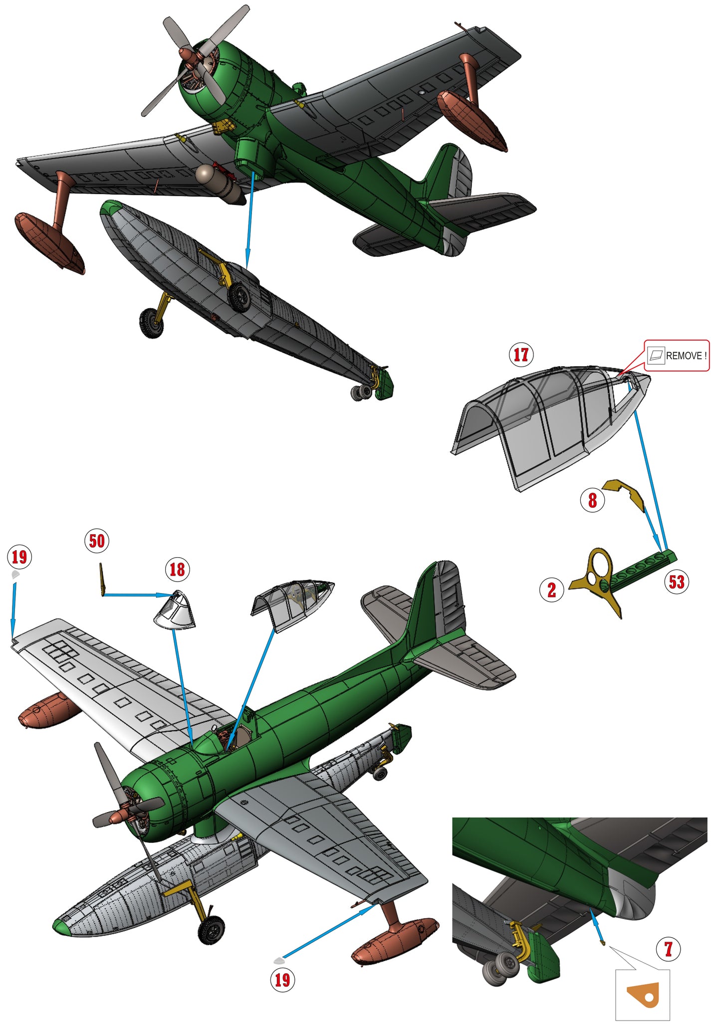 Curtiss SC-1 Seahawk 1/32 scale model kit