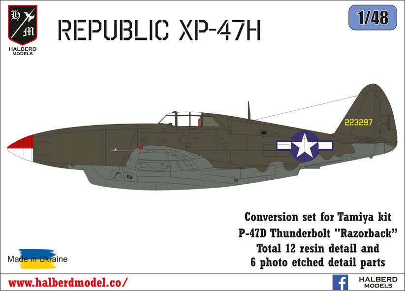 Republic XP-47H conversion set for Tamiya kit P-47D Thunderbolt «Razor ...