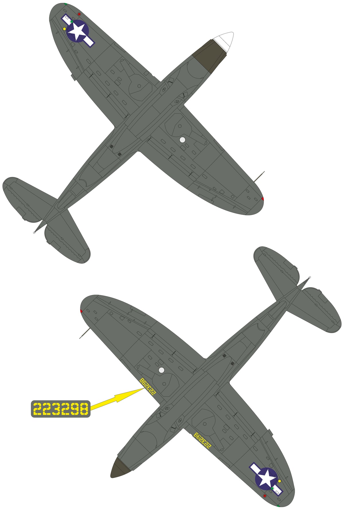 Republic XP-47H conversion set for Tamiya kit P-47D Thunderbolt «Razor ...