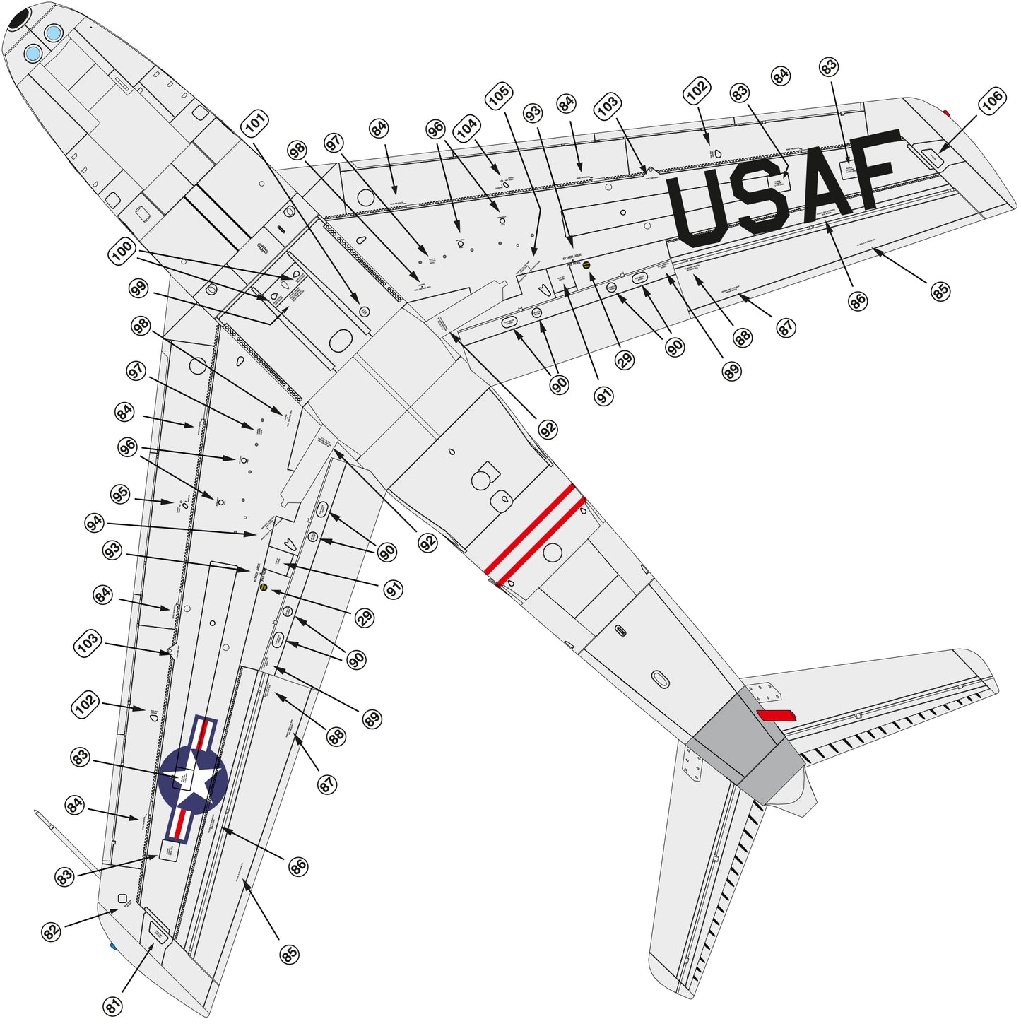F-86H Sabre “HOG” model kit, 1/48 scale