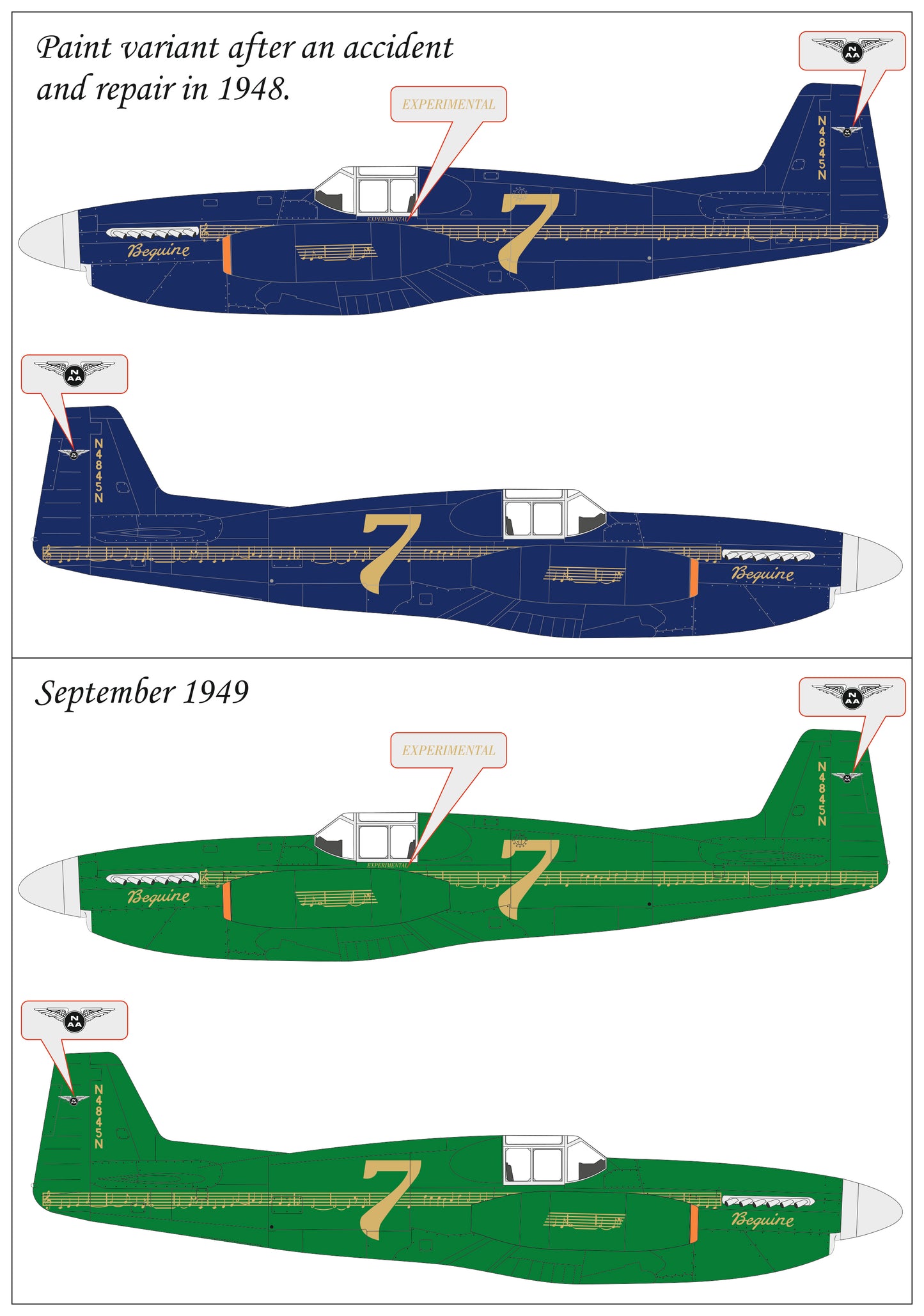 Mustang P-51C "Beguine" conversion set for Trumpeter P-51B Mustang 1/32 scale