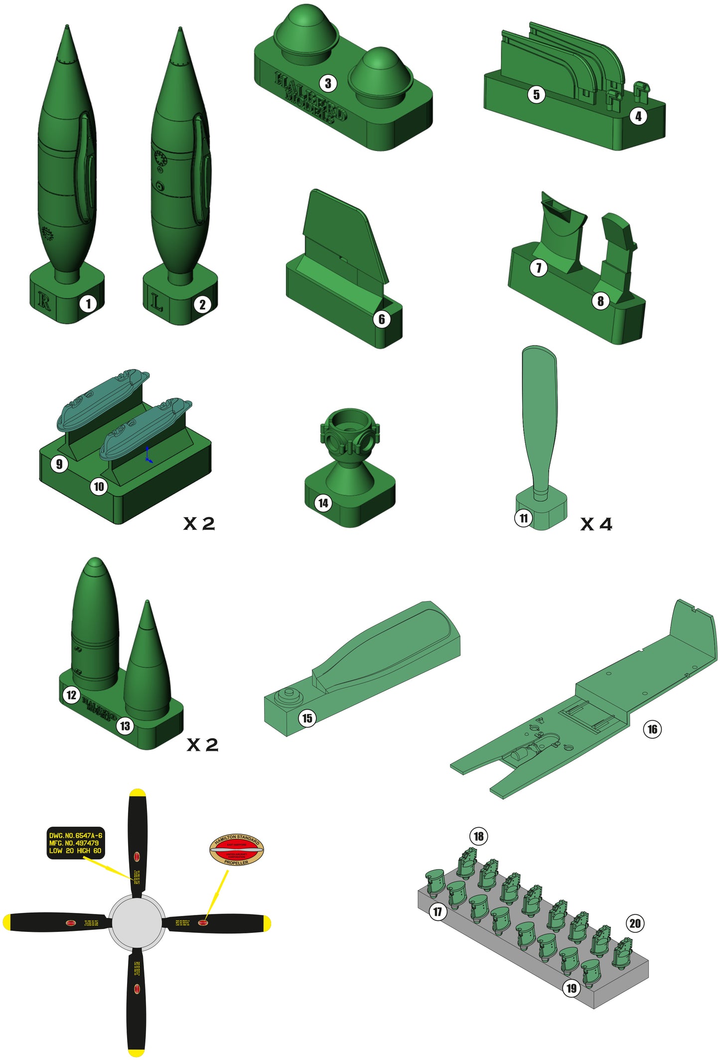 Cavalier F-51D Mustang / Mustang Mk 2 conversion 1/32 set for Tamiya kit P-51D