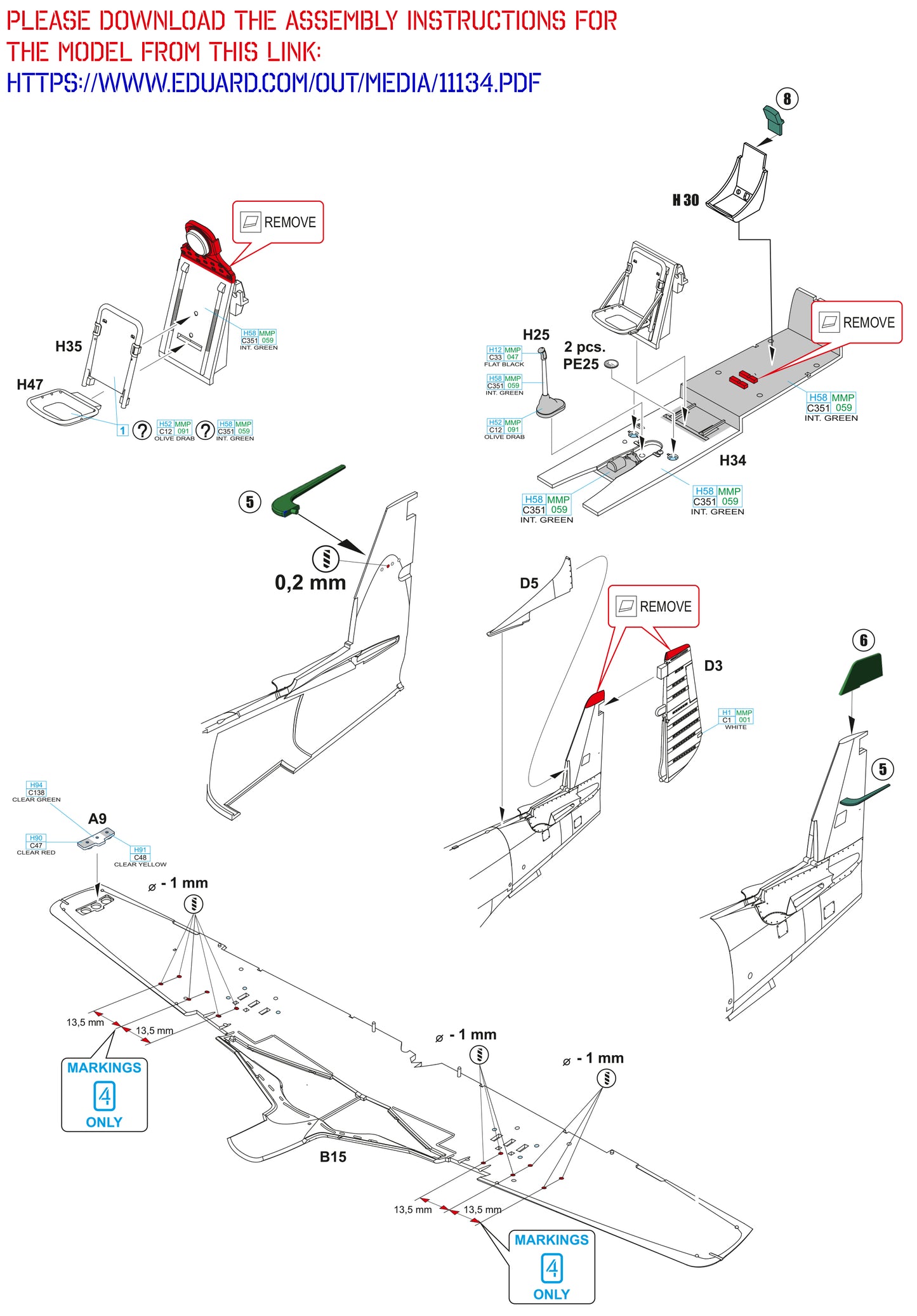 Cavalier F-51D Mustang / Mustang Mk 2 conversion set for 1/48 Eduard kit P-51D