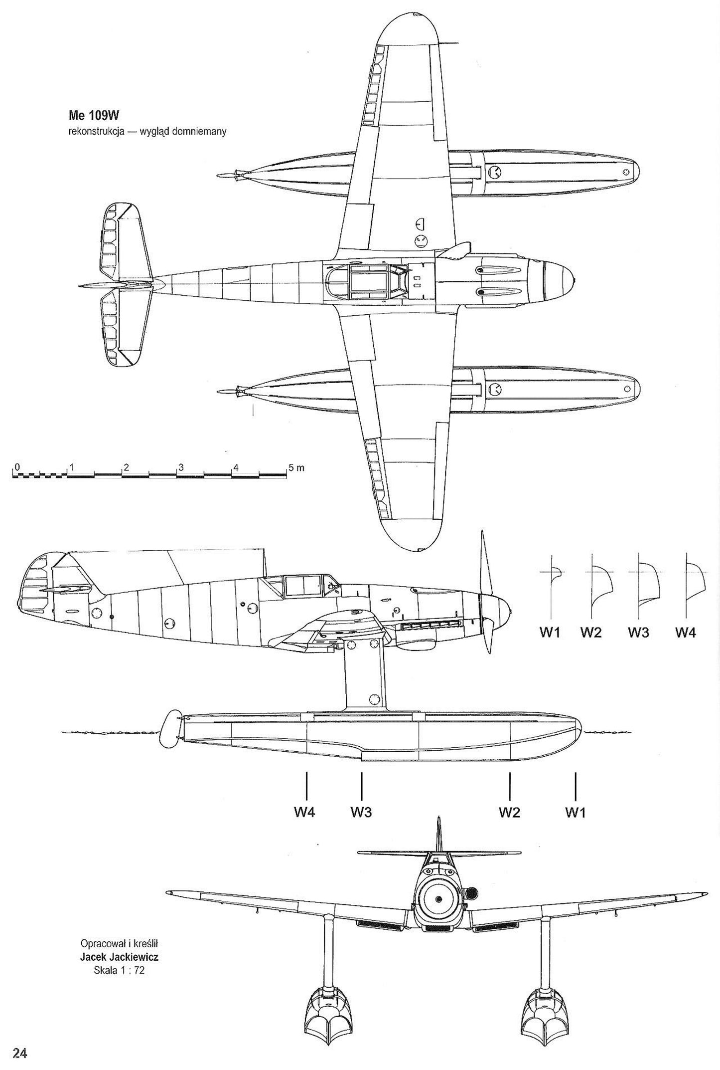 Messerschmitt Bf 109W 1/48 scale Conversion set for Eduard kit Bf 109F