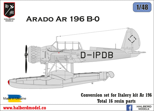 Arado Ar 196 B-0 1/48 scale conversion set for Italery kit Arado Ar-196 A