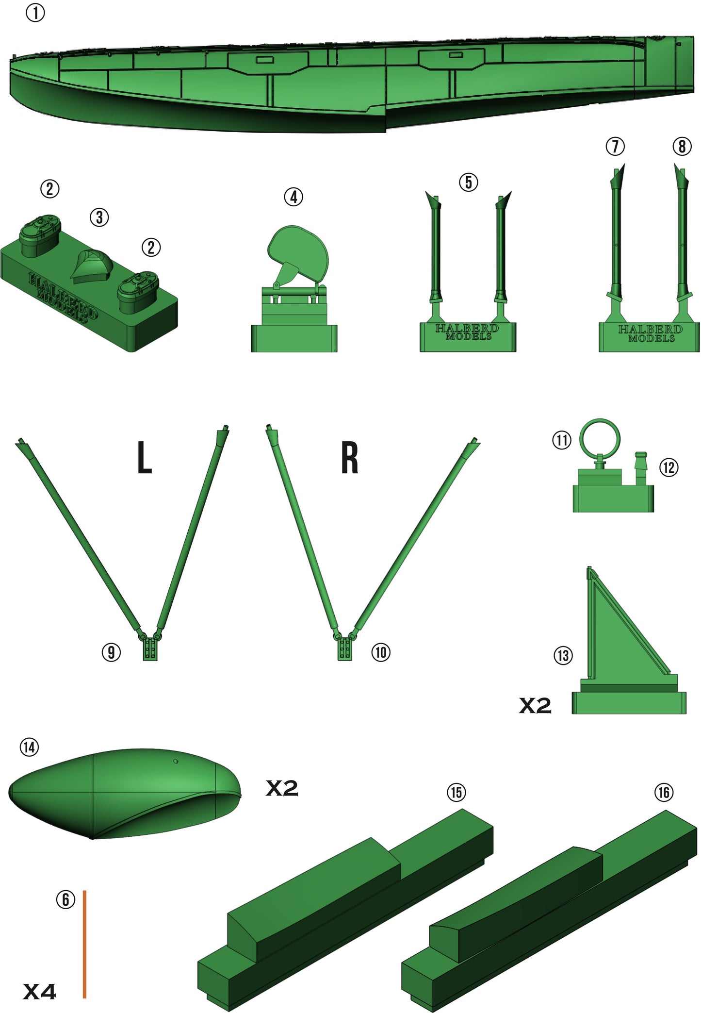 Arado Ar 196 B-0 1/48 scale conversion set for Italery kit Arado Ar-196 A