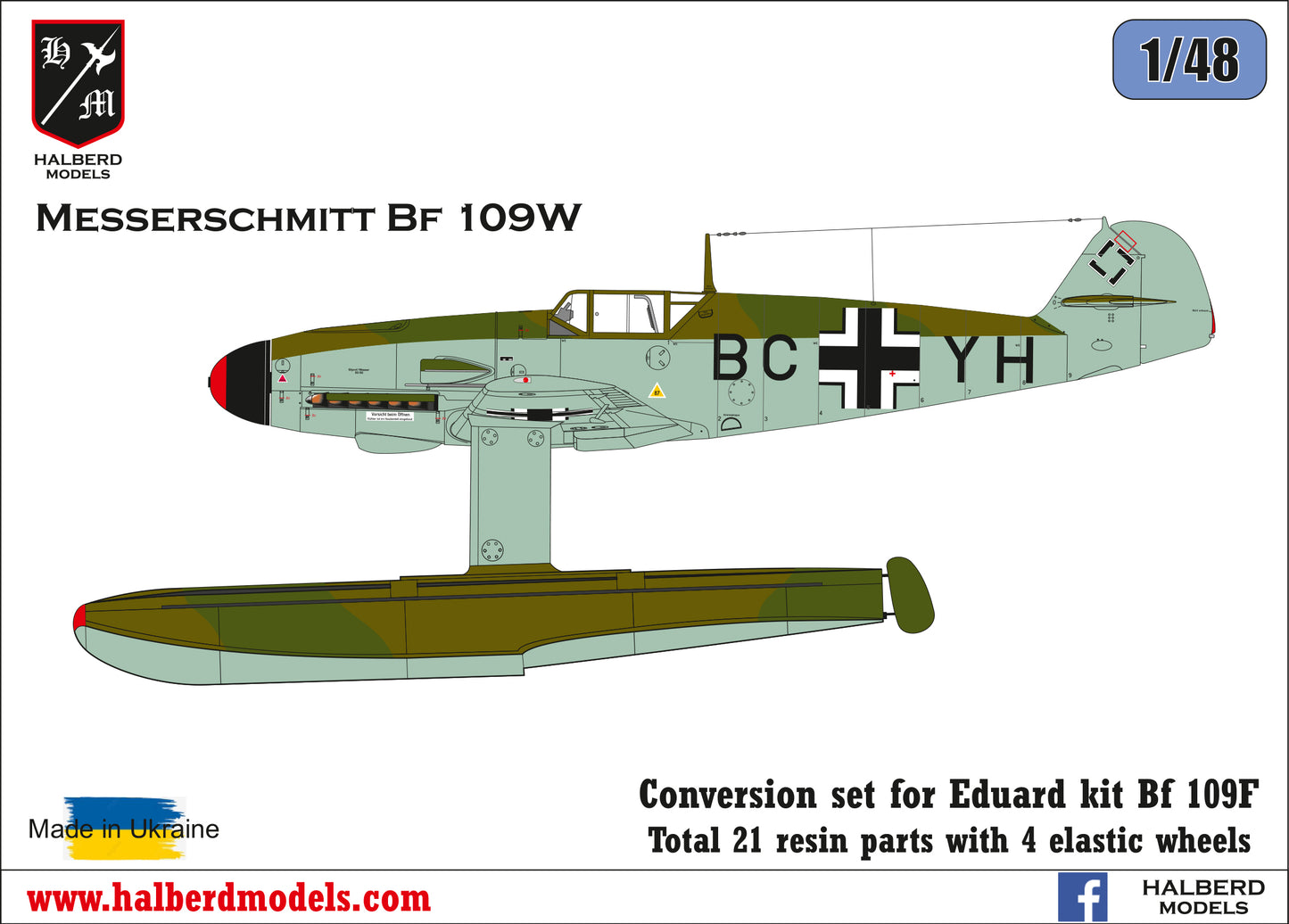 Messerschmitt Bf 109W 1/48 scale Conversion set for Eduard kit Bf 109F