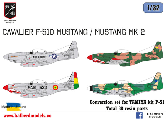 Cavalier F-51D Mustang / Mustang Mk 2 conversion 1/32 set for Tamiya kit P-51D