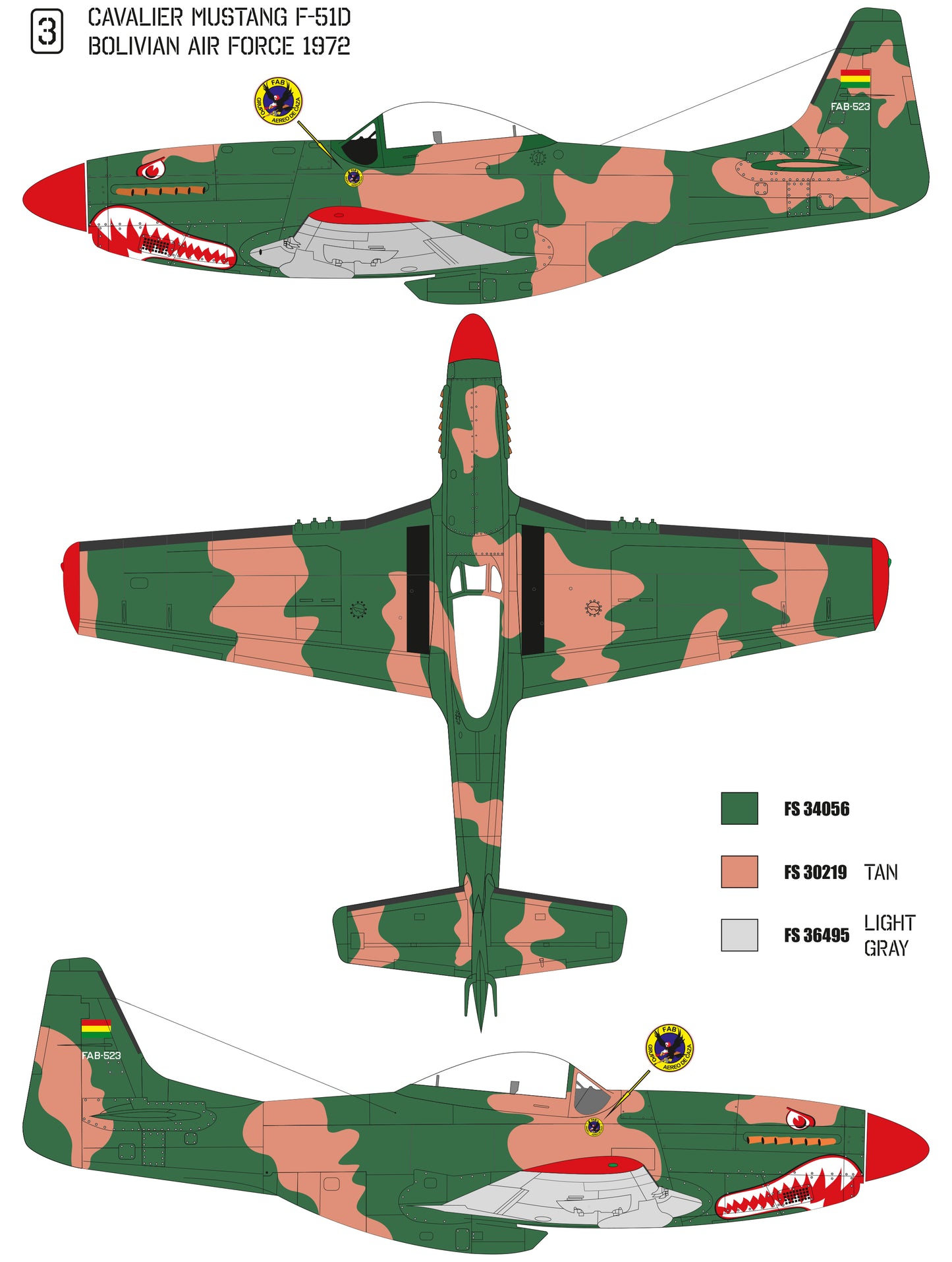 Cavalier F-51D Mustang / Mustang Mk 2 conversion 1/32 set for Tamiya kit P-51D