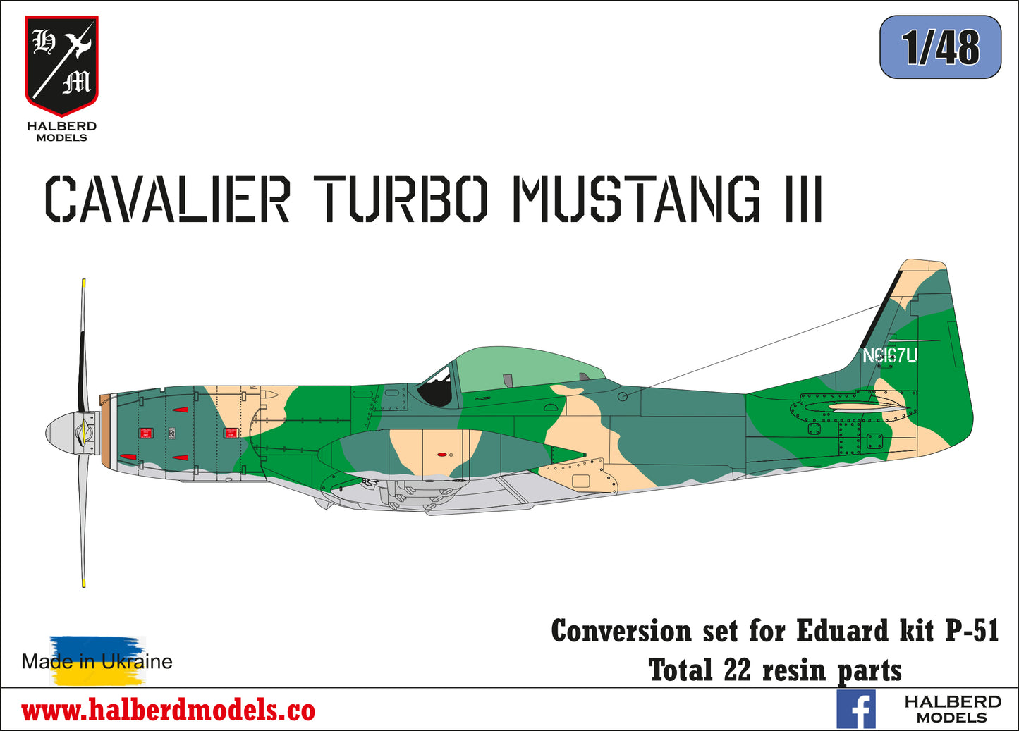 Cavalier Turbo Mustang III conversion set for Eduard kit P-51D 1/48 scale