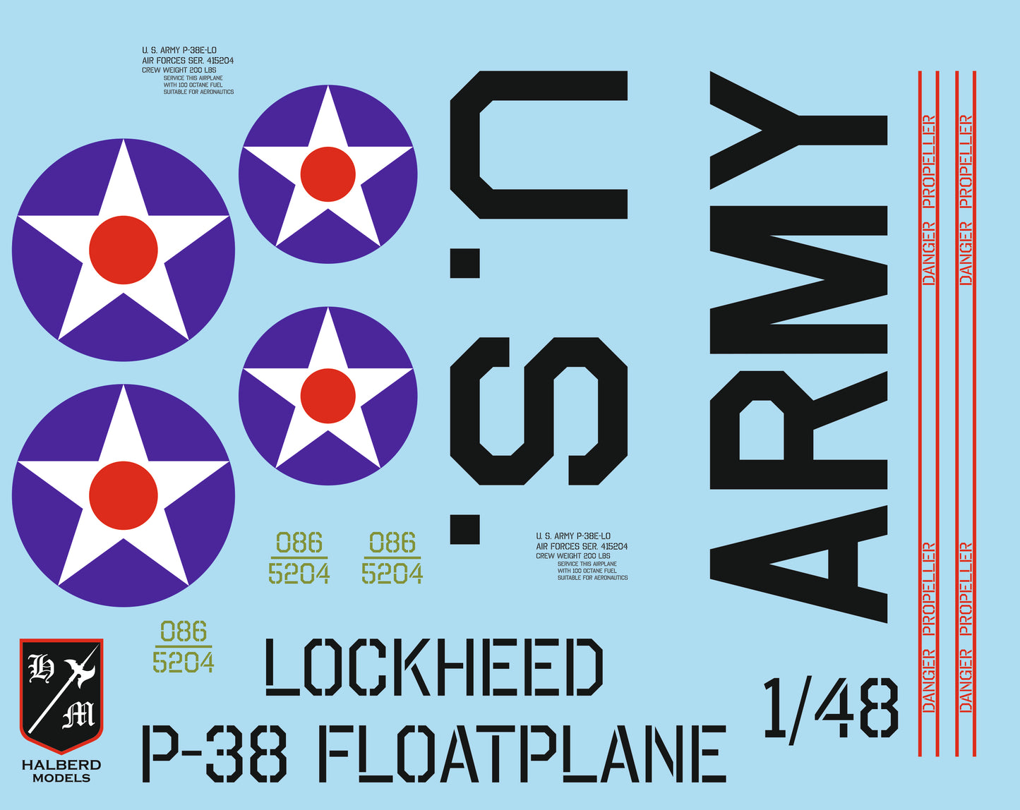 P-38 Floatplane conversion set for Tamiya kit P-38F/G 1/48 scale