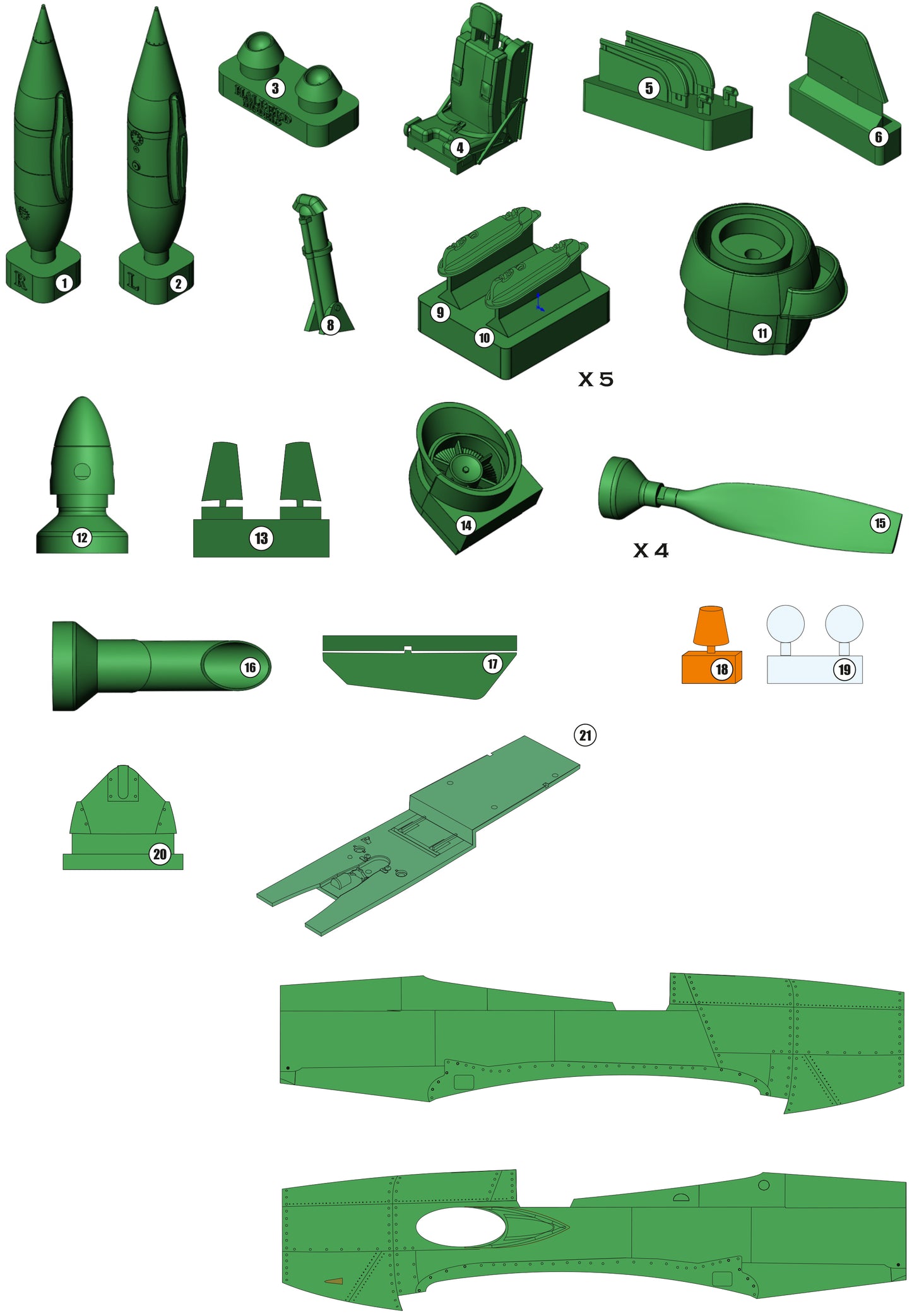 Piper Enforcer (model 1971) conversion set Revell kit P-51D-15NA "late version" 1/32 scale