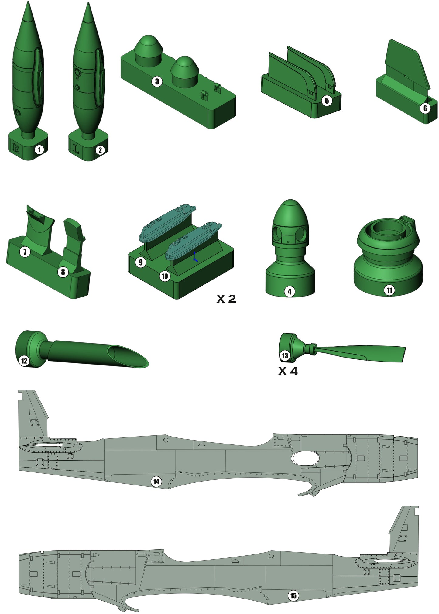 Cavalier Turbo Mustang III conversion set for Eduard kit P-51D 1/48 scale